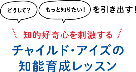 どうして？もっと知りたい！を引き出す！知的好奇心を刺激するチャイルド・アイズの知能育成レッスン